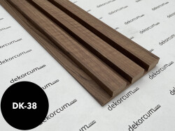 Üç Çıtalı Ahşap Duvar Lambiri Gold Ceviz - DEKORCUM