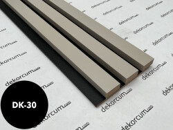 Üç Çıtalı Ahşap Duvar Lambiri Saten Siyah - DEKORCUM