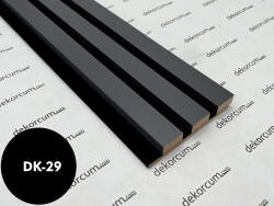 Üç Çıtalı Ahşap Duvar Lambiri Antrasit Siyah - DEKORCUM