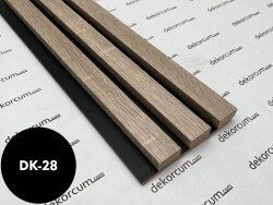 Üç Çıtalı Ahşap Duvar Lambiri Natural Çam Siyah - DEKORCUM