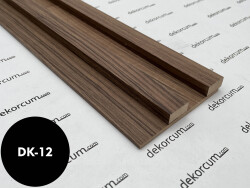 2.7cm Çift Çıtalı Ahşap Duvar Lambiri Gold Ceviz - DEKORCUM