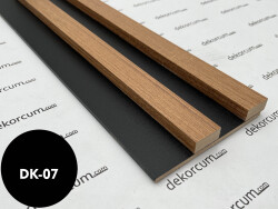 2.7cm Çift Çıtalı Ahşap Duvar Lambiri Teak Siyah - DEKORCUM
