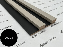 2.7cm Çift Çıtalı Ahşap Duvar Lambiri Saten Siyah - DEKORCUM