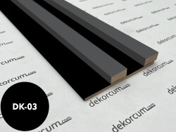 2.7cm Çift Çıtalı Ahşap Duvar Lambiri Antrasit Siyah - DEKORCUM