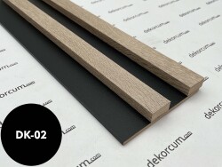 2.7cm Çift Çıtalı Ahşap Duvar Lambiri Natural Çam Siyah - DEKORCUM