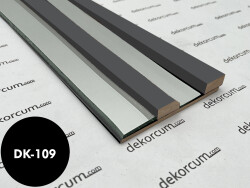 2.7cm Çıtalı Aynalı Ahşap Duvar Lambiri Antrasit - DEKORCUM