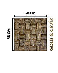 3D Akustik Doğal Ahşap - Gold Ceviz - DEKORCUM