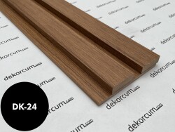 4cm Çift Çıtalı Ahşap Duvar Lambiri Teak - DEKORCUM