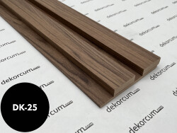 4cm Çift Çıtalı Ahşap Duvar Lambiri Gold Ceviz - DEKORCUM