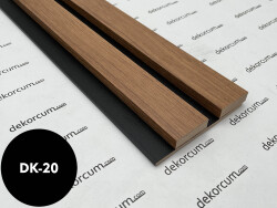 4cm Çift Çıtalı Ahşap Duvar Lambiri TEAK Siyah - DEKORCUM