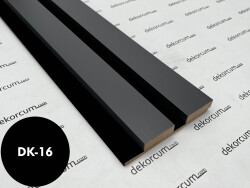 4cm Çift Çıtalı Ahşap Duvar Lambiri Antrasit Siyah - DEKORCUM