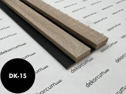 4cm Çift Çıtalı Ahşap Duvar Lambiri Natural Çam Siyah - DEKORCUM