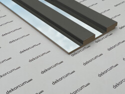 4cm Çıtalı 16x280 Aynalı Ahşap Duvar Lambiri - Antrasit - DEKORCUM