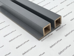 4x4 cm Çift Profilli Ahşap Lambiri Duvar Paneli ANTRASİT - DEKORCUM