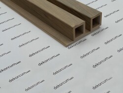 4x4 cm Çift Profilli Ahşap Lambiri Duvar Paneli GOLD CEVİZ - DEKORCUM