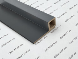 4x4 cm Tek Profilli Ahşap Lambiri Duvar Paneli-Antrasit Siyah - DEKORCUM