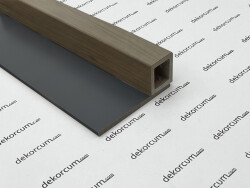 4x4 cm Tek Profilli Ahşap Lambiri Duvar Paneli-Gold Ceviz Siyah - DEKORCUM