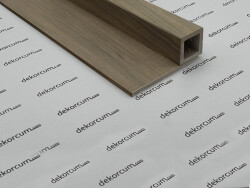 4x4 cm Tek Profilli Ahşap Lambiri Duvar Paneli-Gold Ceviz - DEKORCUM