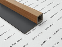 4x4 cm Tek Profilli Ahşap Lambiri Duvar Paneli-Teak Siyah - DEKORCUM