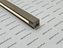 4x4 Ledli Ahşap Yan Kapama Modülü Gold Ceviz - DEKORCUM