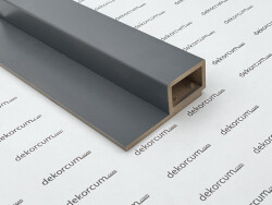 4x6 cm Profilli Ahşap Lambiri Duvar Paneli ANTRASİT - DEKORCUM