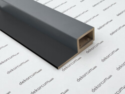 4x6 cm Profilli Ahşap Lambiri Duvar Paneli ANTRASİT SİYAH - DEKORCUM