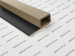 4x6 cm Profilli Ahşap Lambiri Duvar Paneli NATURAL ÇAM SİYAH - DEKORCUM