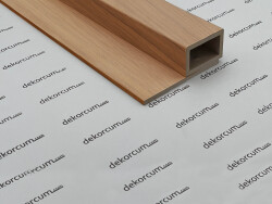 4x6 cm Profilli Ahşap Lambiri Duvar Paneli TEAK - DEKORCUM