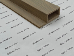 4x8 cm Profilli Ahşap Lambiri Duvar Paneli Gold Ceviz - DEKORCUM