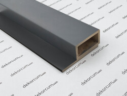 4x8 cm Profilli Ahşap Lambiri Duvar Paneli Antrasit Siyah - DEKORCUM