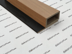 4x8 cm Profilli Ahşap Lambiri Duvar Paneli Teak Siyah - DEKORCUM