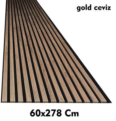Akustik Esnek Keçeli Dekoratif Panel-Gold Ceviz - 1