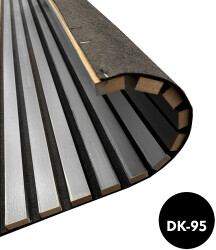 Akustik Keçeli 2.7cm | 12mm İnce Ahşap Çıtalı Duvar Paneli Antrasit - 2