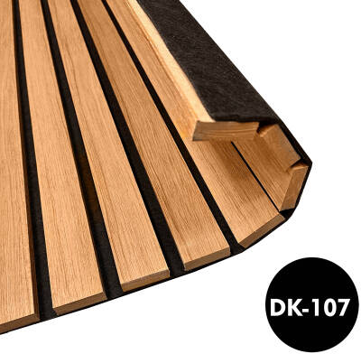 Akustik Keçeli 4cm | 12mm Geniş Ahşap Çıtalı Duvar Paneli Teak - 2