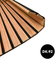 Akustik Keçeli 4cm | 8mm Geniş Ahşap Çıtalı Duvar Paneli Teak - 2