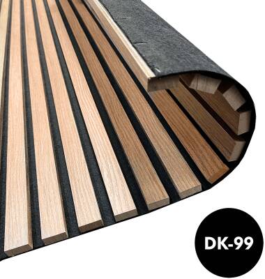 Akustik Keçeli 2.7cm | 12mm İnce Ahşap Çıtalı Duvar Paneli Teak - 2