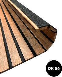 Akustik Keçeli 4cm | 8mm Geniş Ahşap Çıtalı Duvar Paneli Antik Meşe - 2