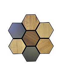 Altıgen Akustik Duvar Paneli - Safir Meşe - 2