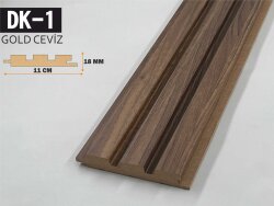 DK-1 Mdf Lambri Duvar Paneli 11cmx278cm-GOLD CEVİZ - DEKORCUM
