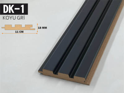 DK-1 Mdf Lambri Duvar Paneli 11cmx278cm-KOYU GRİ - 1