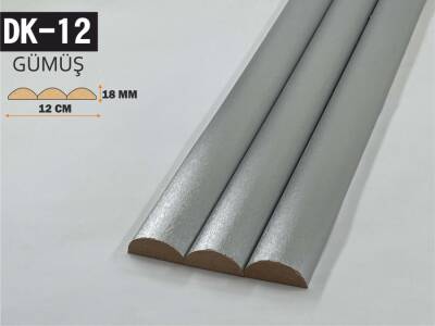 DK-12 Oval Mdf Lambri Duvar Paneli 12cmx278cm-GÜMÜŞ - 1