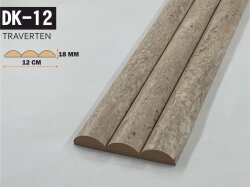 DK-12 Oval Mdf Lambri Duvar Paneli 12cmx278cm-TRAVERTEN - DEKORCUM