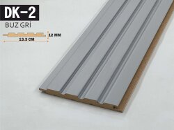 DK-2 Mdf Lambri Duvar Paneli 13.3cmx278cm-BUZ GRİ - DEKORCUM