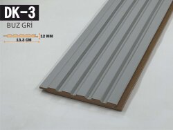 DK-3 Mdf Lambri Duvar Paneli 13.3cmx278cm-BUZ GRİ - DEKORCUM