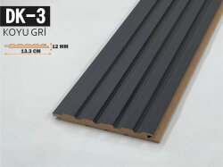 DK-3 Mdf Lambri Duvar Paneli 13.3cmx278cm-KOYU GRİ - DEKORCUM