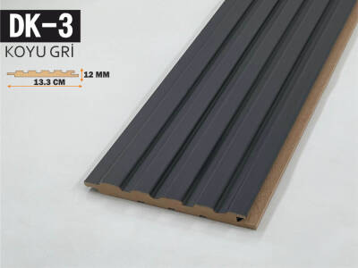 DK-3 Mdf Lambri Duvar Paneli 13.3cmx278cm-KOYU GRİ - 1