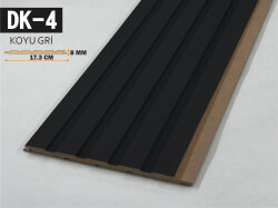 DK-4 Mdf Lambri Duvar Paneli 17.3cmx278cm-KOYU GRİ - DEKORCUM
