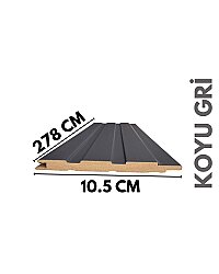 DK-4 Mdf Lambri Duvar Paneli -KOYU GRİ - 2