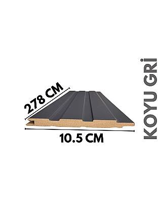 DK-4 Mdf Lambri Duvar Paneli -KOYU GRİ - 2
