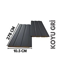 DK-4 Mdf Lambri Duvar Paneli -KOYU GRİ - 3